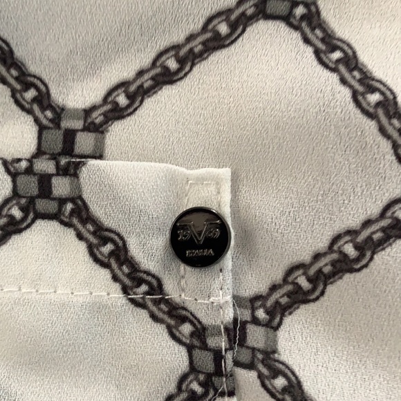 Versace 1969 chainlink blouse with western styling and roll up sleeves - Picture 7 of 8